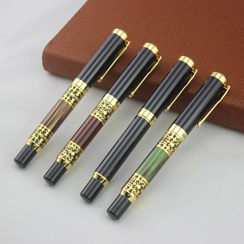 

DIKA WEN Brand Black Gold Metal Ballpoint Pen Business Office Medium Nib Ball Pens for Writing Student School Stationery Gifts