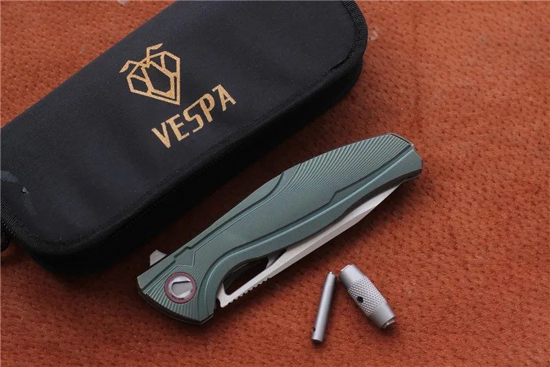 Новый складной нож VESPA F7 С флиппером лезвие подшипника: M390 Ручка: TC4 титановый