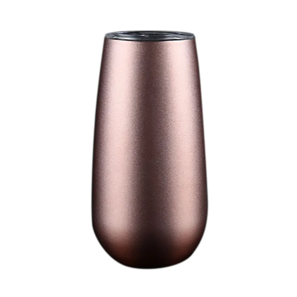 6 унций флейта из нержавеющей стали бокал для вина без ножки с крышкой двойной