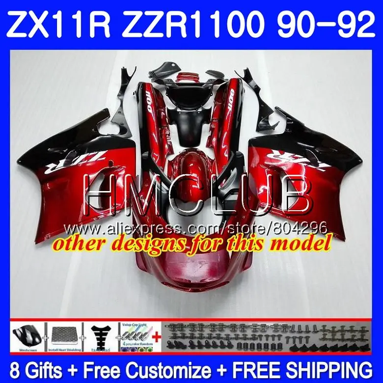 Корпус для KAWASAKI NINJA ZX 11R ZZR 1100 ZX11R 90 91 92 13HM.8 ZZR1100 синий черный ZX11 R 11 1990 1991 1992