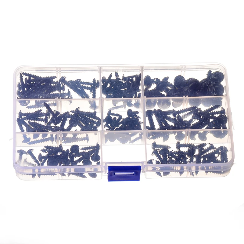 200PCS PWA M2.9 M4.8 Fastener Self-tapping Screw Tools Accessories Iron Black Oxide Screws Set Round Head Cross Machine | Обустройство