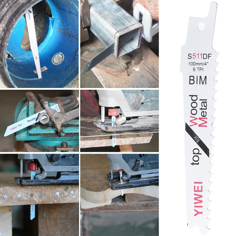 5 Pcs 100mm 4&quot BIM S511DF Flexible Sabre Saw Blades For Wood &amp Metal Cutting | Инструменты