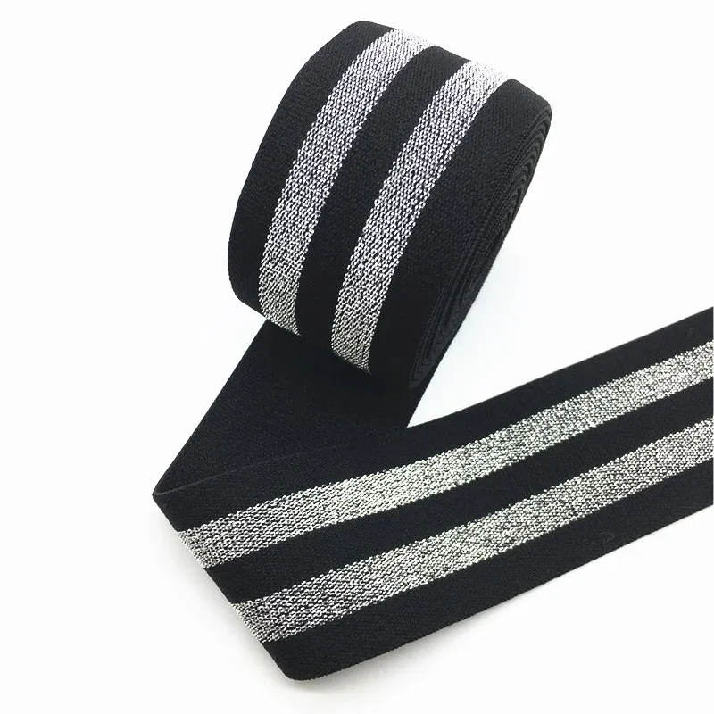 Striped 19 40 мм нейлоновая красочная резиновая резинка полосатые плечевые нижние ремни для тесьма для одежды Швейные DIY аксессуары для одежды 1 метр - Цвет: Striped 19