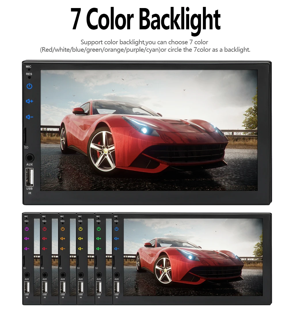 Автомагнитола 7049D HD " сенсорный экран стерео 2 Din Bluetooth FM SD USB Aux вход Зеркало Ссылка Android Mp5 плеер
