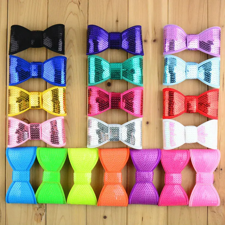 Оптовая продажа 500 шт./лот 4 5 дюймов банты с блестками для девочек Рождественский