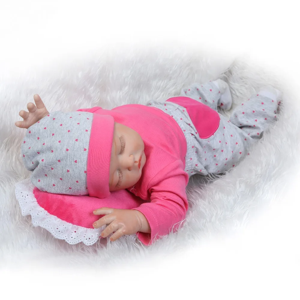 Новинка силиконовая виниловая Мягкая кукла реборн NPK 22 дюйма 55 см мягкая на ощупь