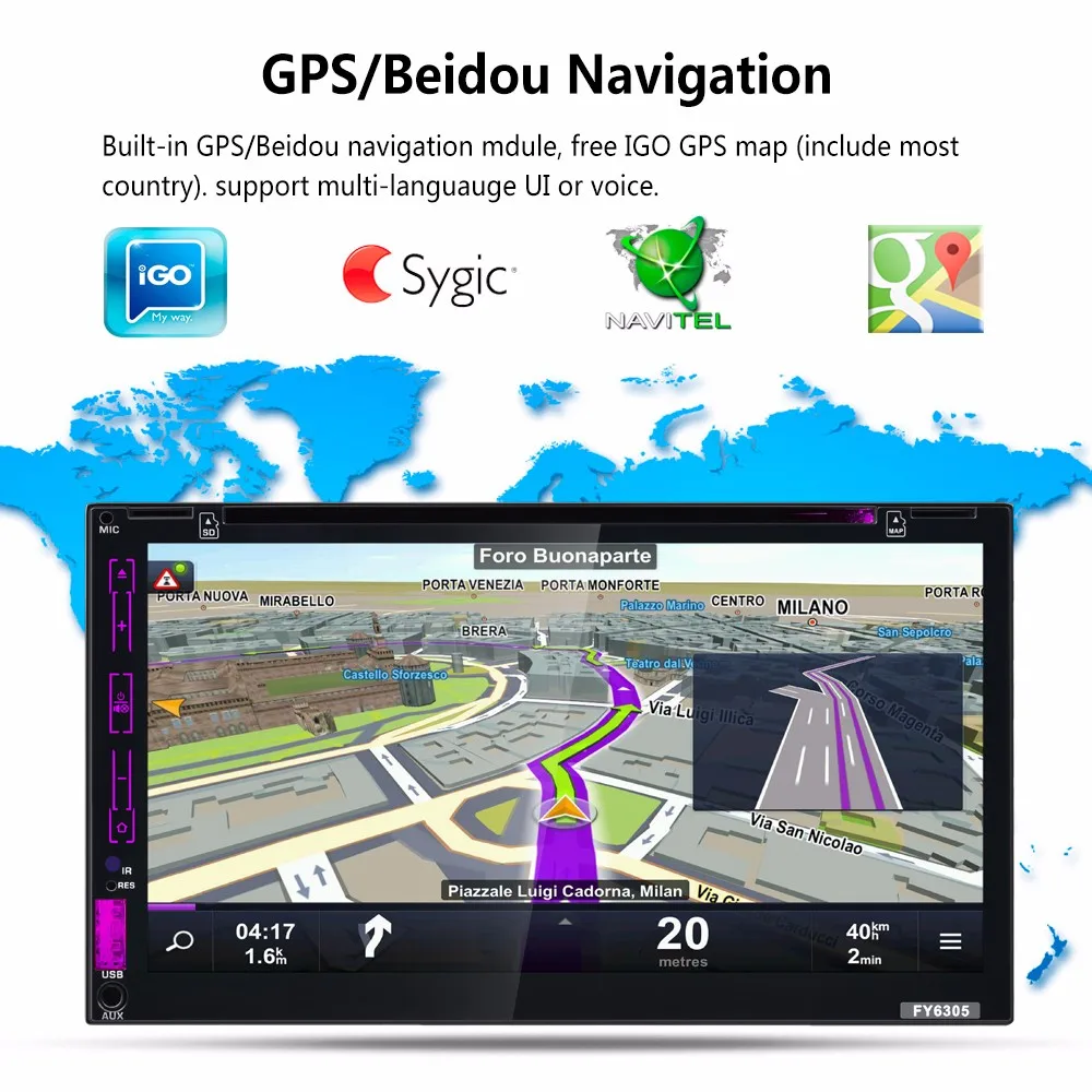 Автомобильный видеорегистратор камера радар детектор gps 3 в 1 gps навигация видео Радио Аудио Видео Bluetooth рулевое колесо управления# N