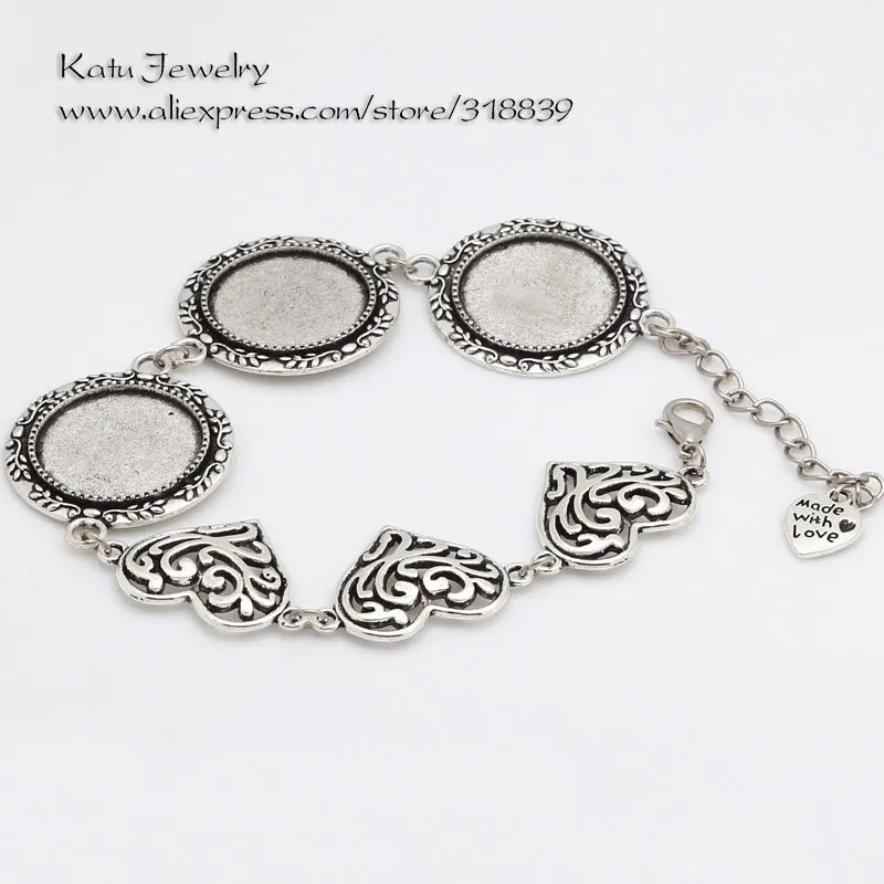 2 шт./лот Винтажный серебряный металлический цинковый сплав 20 мм Круглый браслет