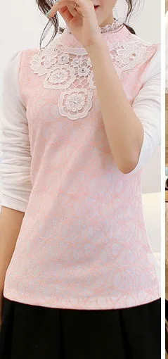 M L XL XXL Кружева Блузка для Женщин 2016 Блестка Вышивки Алмазов Женщина Рубашка Леди