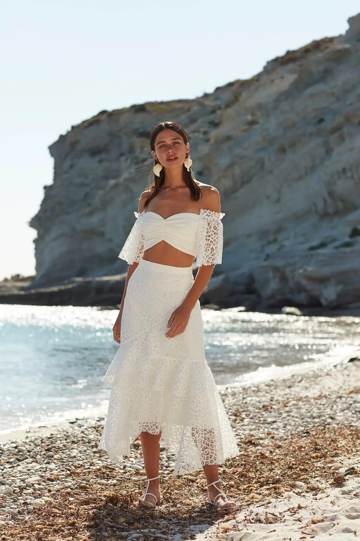 Trendyol экрю юбка с воланами TPRSS19FZ0314 | Женская одежда