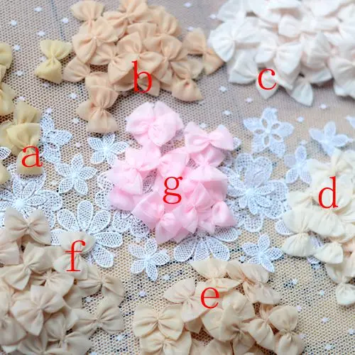 Кружева Материалы мясо цвет ленты Бант Цветок наклейки 1 5*2 5 см в ширину|Заплатки|