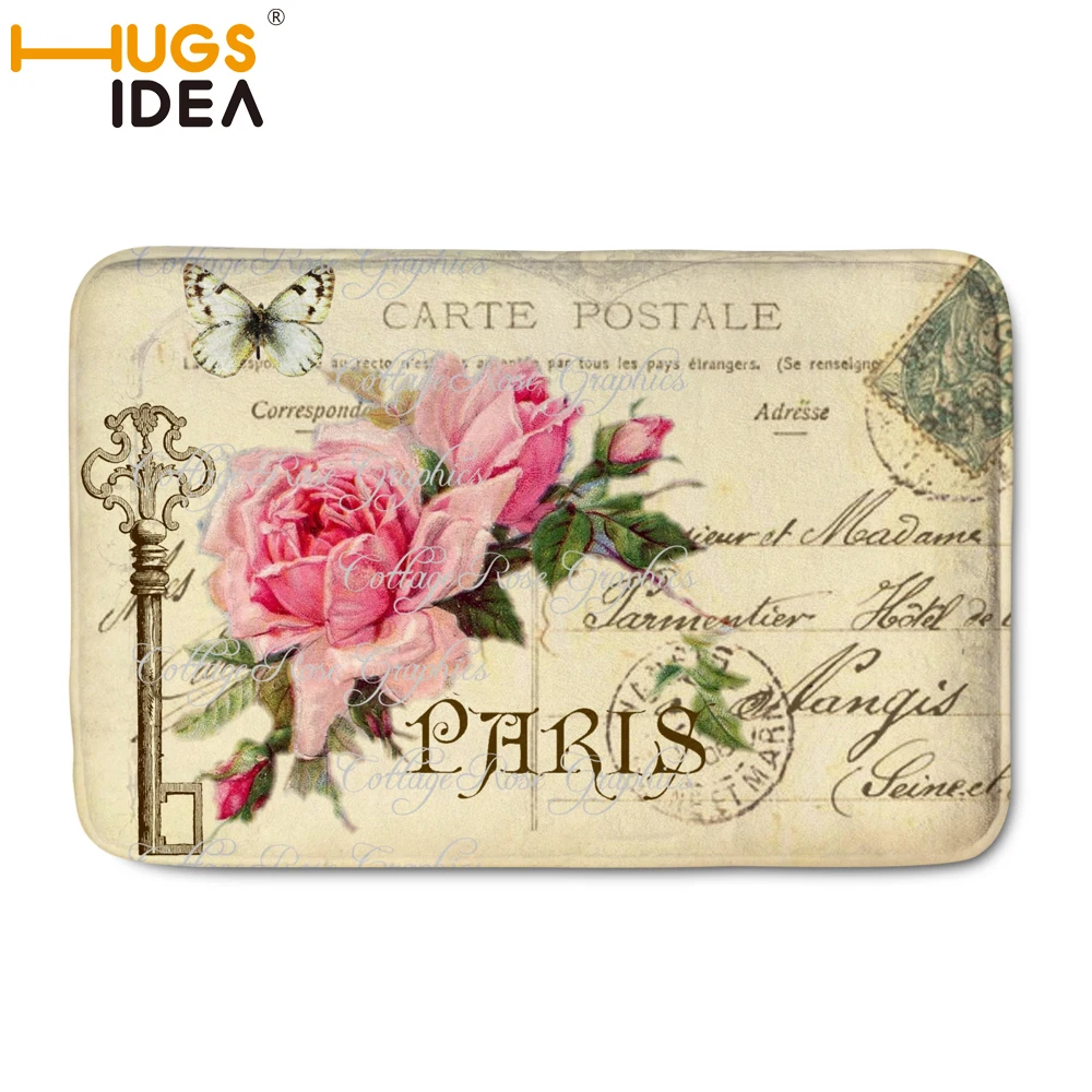 Винтажный Париж Эйфелева башня HUGSIDEA мягкие противоскользящие напольные коврики