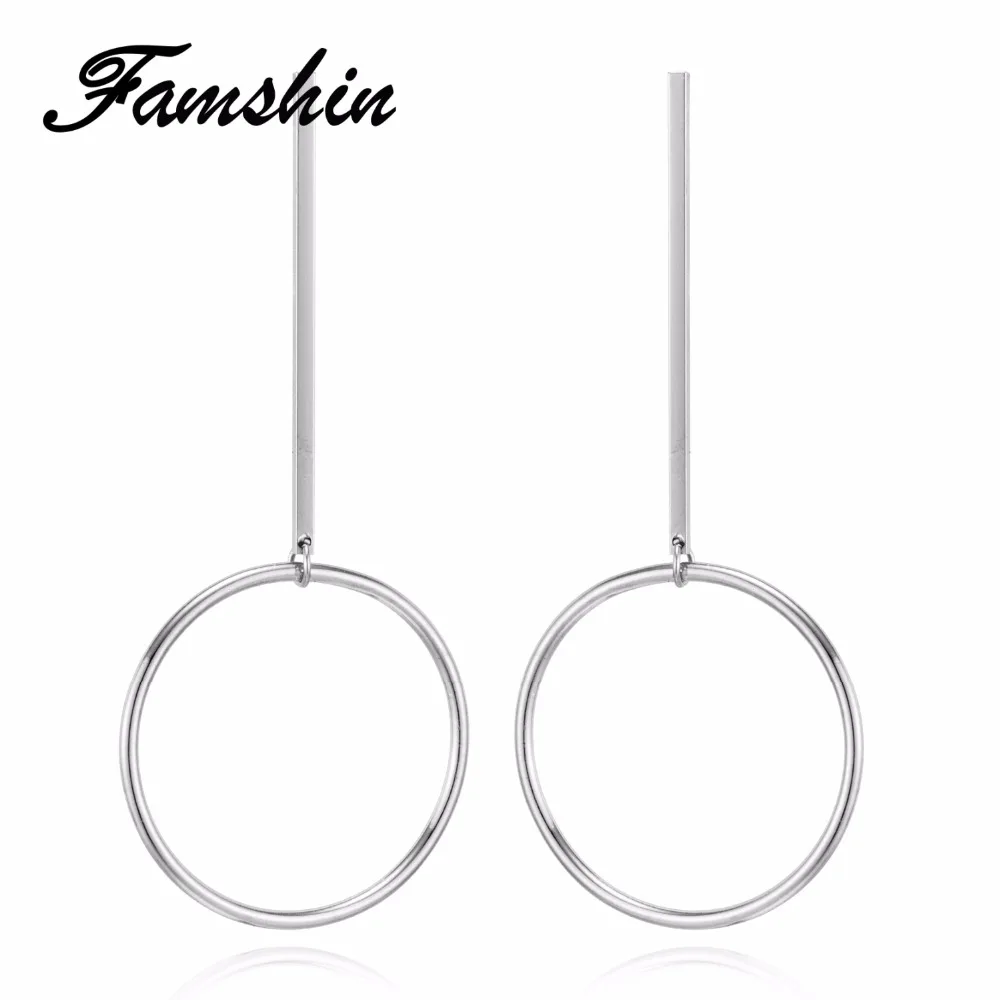 FAMSHIN Fashion Exaggerated Aros Hoop Earrings for Women Big Circle Round Pendant Brincos Jewelry | Украшения и аксессуары