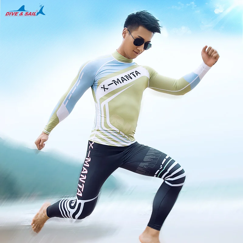 Мужская компрессионная рубашка для плавания с защитой от УФ-лучей | Спорт и