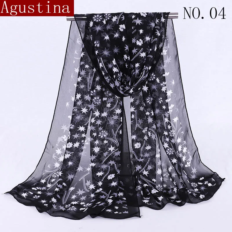 Chiffon scarf Print Soft designer brand ladies scarves shawl wrap luxury long thick high quality women fashion Agustina 2018 |