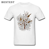 artist t shirt men musician tops custom violin fiddle cello print t shirt adult father gift tees white retro tree print clothes