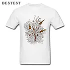 Футболка для художника, Мужская футболка с принтом скрипки и виолончели на заказ, подарок для отца и взрослого, белая ретро одежда с принтом дерева