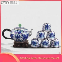 pure silver exquisi teteapot kettles tea cup chinese kung fu tea set drinkware