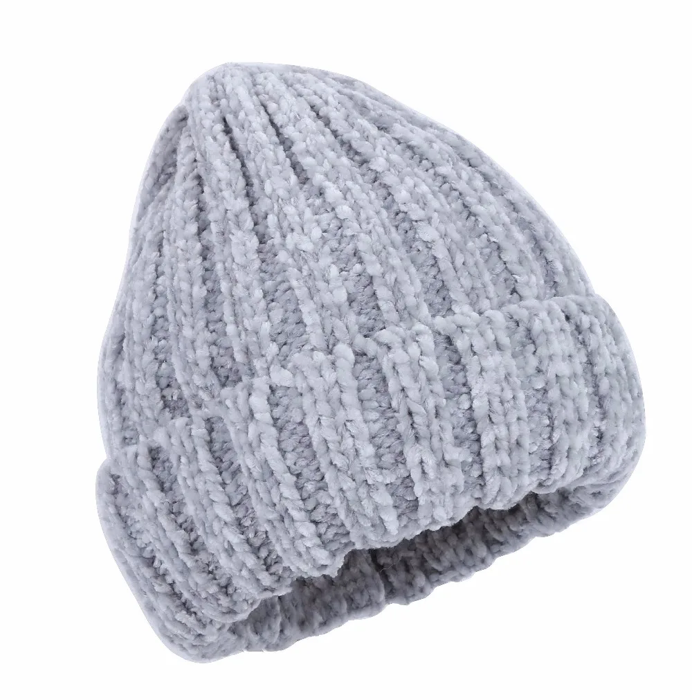 Дизайн, Женская синельная шапочка, модная зимняя шапка, мягкая, skullies, теплая, gorrs, хорошее качество, одноцветная, синель, зимняя шапка