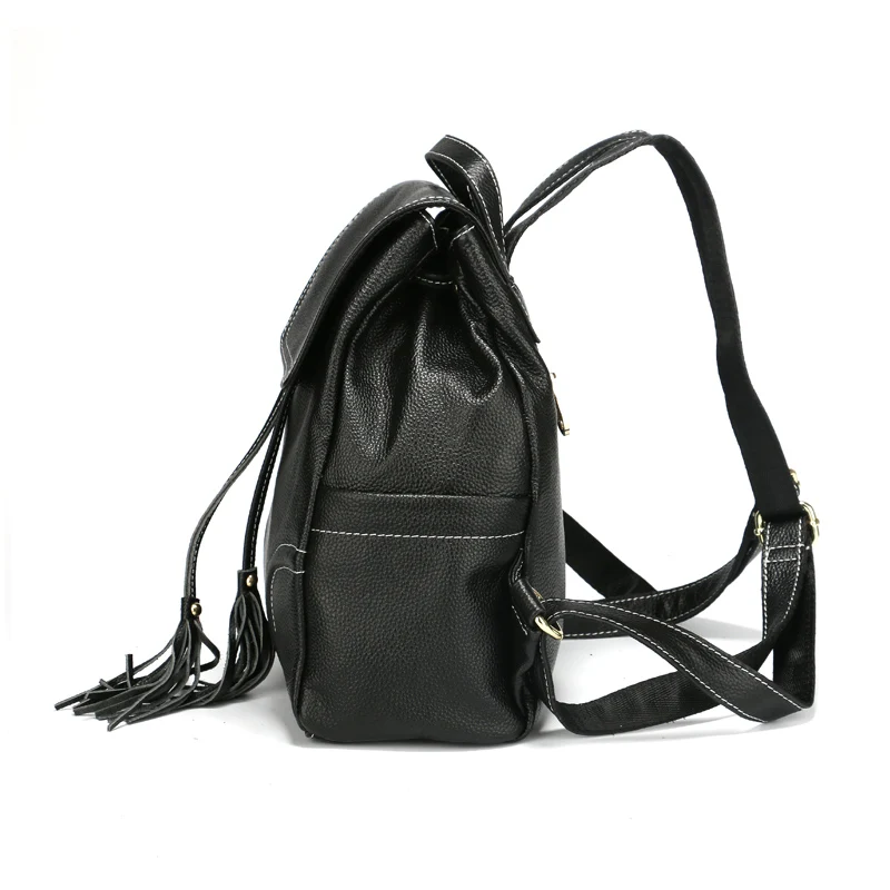 Женский рюкзак с кисточками и кремовой нитью от известного бренда школьная сумка