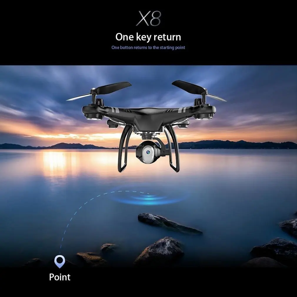 X8 радиоуправляемая беспилотная камера Drone с HD 3MP 720 p/640 p камера высота удерживайте один ключ возврата/посадка/снять Безголовый 2,4 г RC Quadcopter