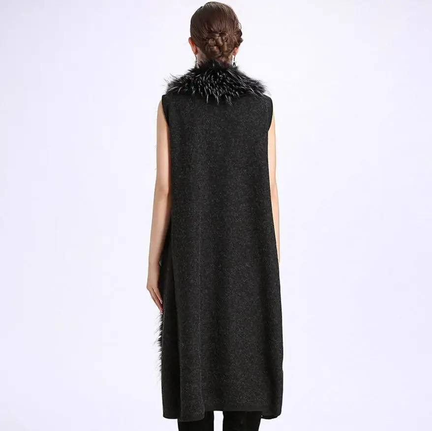 2017 зимний роскошный искусственный пончо с мехом лисы вязать из искусственного