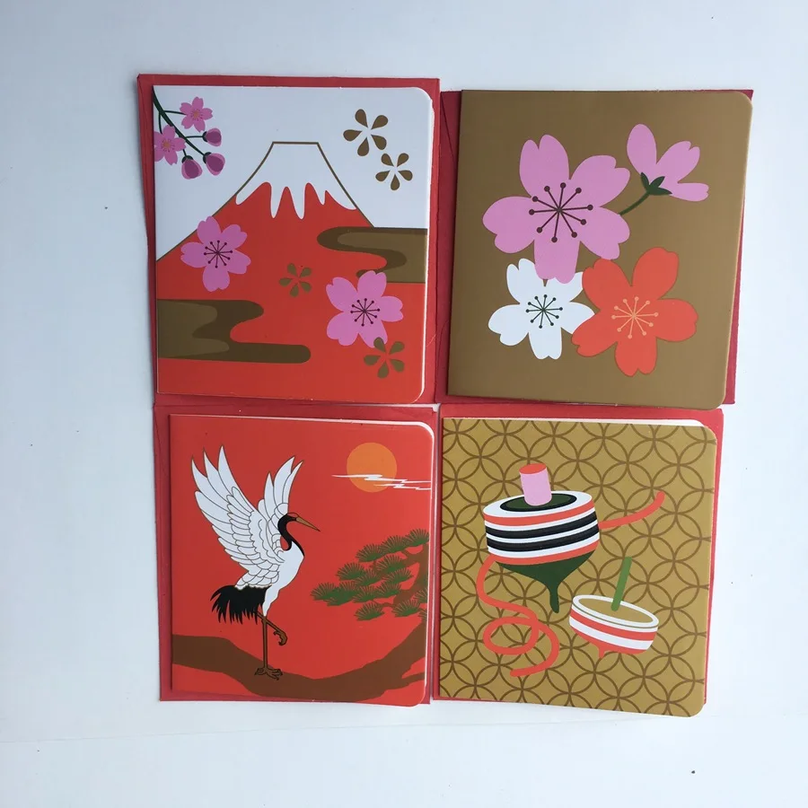 96 шт./лот японского и китайского языков элементы Новый год поздравительная