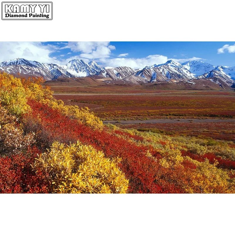 Полностью квадратная Алмазная картина вышивка крестом ледник луга полная