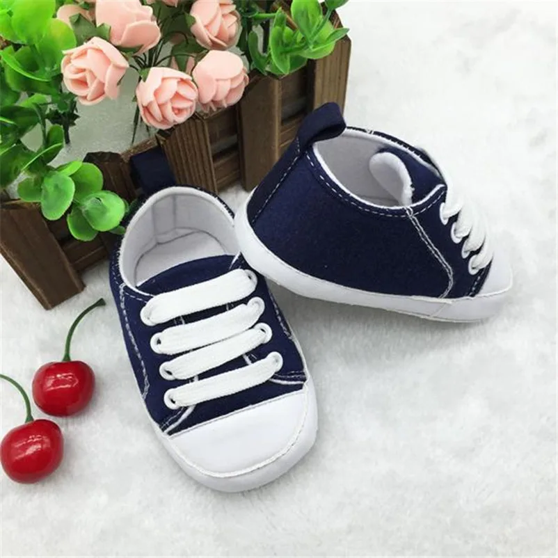 Однотонная парусиновая обувь для кроватки Милая удобная малышей Мини zapatillas
