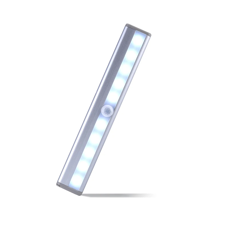 10LEDs Goodland движения Сенсор светодиодный свет ночник 10 светодиодов Беспроводной гардероб огни 4* aaa Батарея настольная лампа шкаф книжный шкаф свет - Испускаемый цвет: 10LEDs