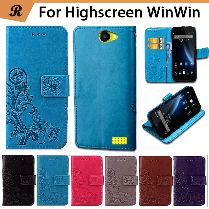 Чехол книжка из искусственной кожи с ремешком новейший дизайн для Highscreen WinWin опт