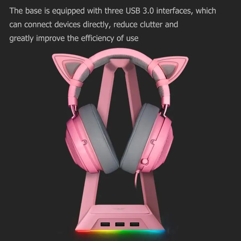 Razer Заушное крепление наушников базовая станция Chroma великолепное освещение гарнитура Подставка для наушников кронштейн держатель с 3 USB концентраторы