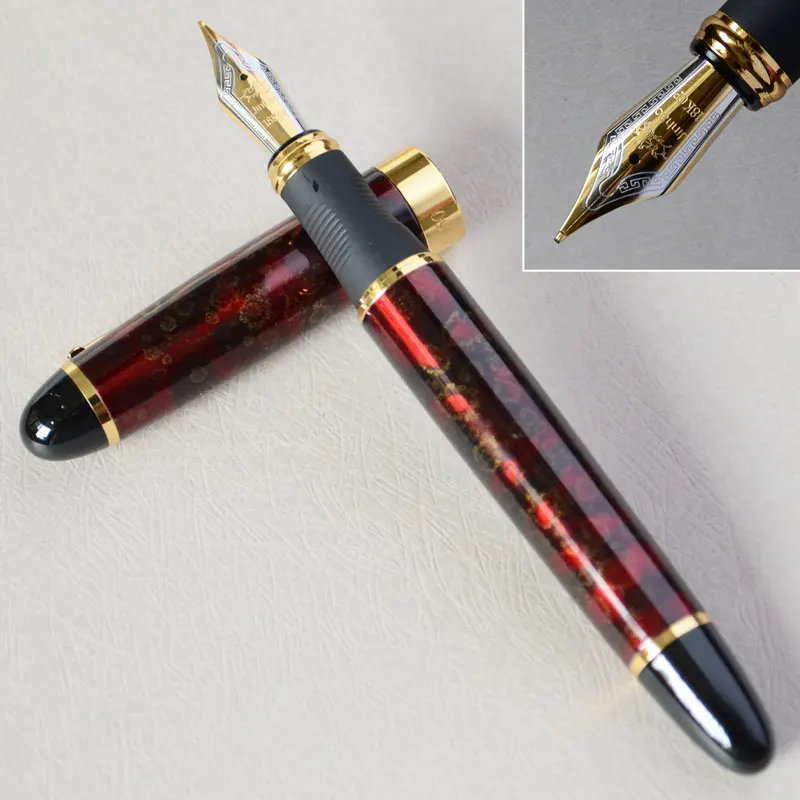 JINHAO X450 винный туман и золотой 18KGP 0 7 мм перо с широким основанием перьевая ручка 450