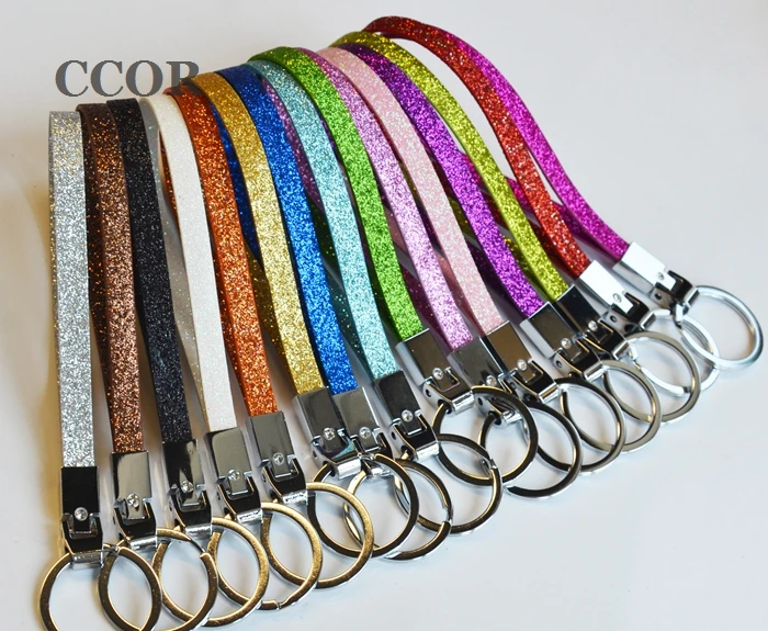 50 шт. брелоков из блестящей искусственной кожи разных цветов диаметром 30 мм