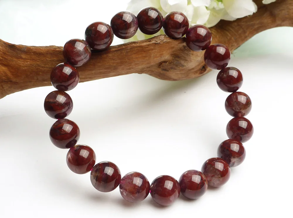 Genuine Natural Auralite 23 Canada Round Beads Bracelet Crystal Red Purple Women Men 10mm Stone Rarest Jewelry AAAAA | Украшения и