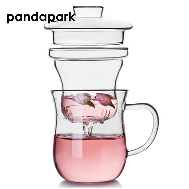 Pandapark короткая светящаяся стеклянная кружка с двойными стенками чайный стакан