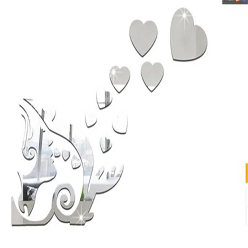 Fairy Love Mirror Wall Stickers Living Room Decals Acrylic Mirrored Decorative Sticker Art Mural Adesivo De Parede | Дом и сад