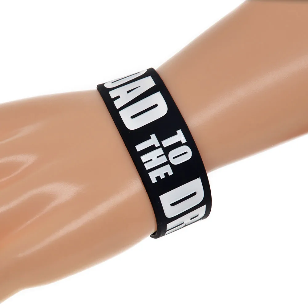 

OBH 25PCS Road to The Dream Silicone Rubber Sport Wristband Black 1 Inch Wide