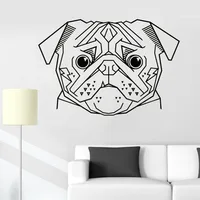 Abstract Dog Vinyl Wall Stickers Home Decor Living Room Removable Geometric Animal Wall Decals Nursery Kids Pet Shop Mural Z242