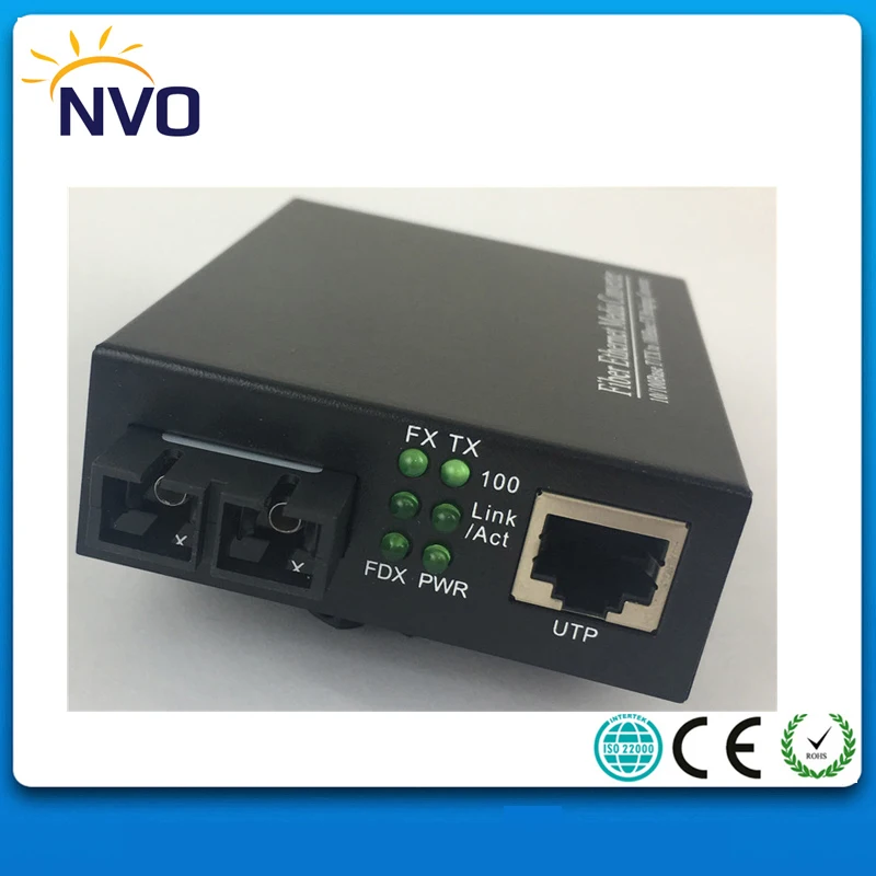 10/100M Multi Mode Duplex SC Connector External power supply Euro Charger 2KM Fiber Optic Media Convertor | Мобильные телефоны и