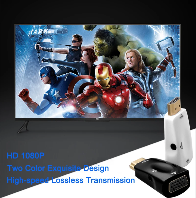 Ergincy адаптер hdmi-vga конвертер кабель с аудиокабелем Мужской к женскому HDMI адаптер HD 3D 1080 P для HDTV портативных ПК PS3 PS4