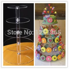

Hot-sale acrylic 5 tier rotating cake stands free shipping