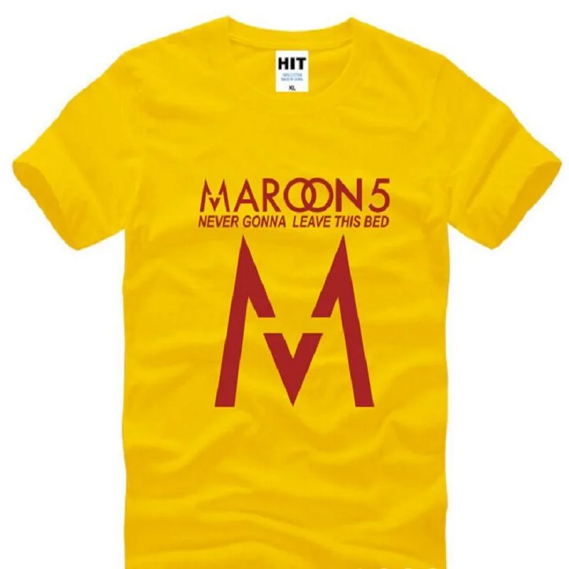 Модные рок-группы maroon5 печатных футболки для мужчин короткий рукав о-образный