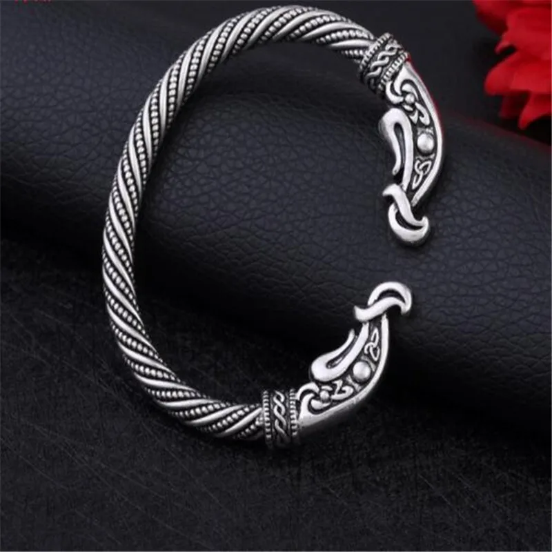 Viking Open Bangle Unisex Animal Shape Pattern Personality Jewelry Vintage Style Zinc Alloy Material Provide Dropshipping | Украшения и