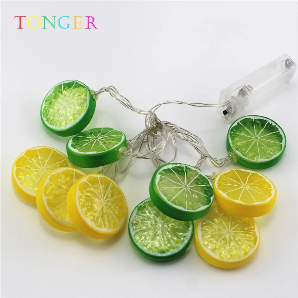 TONGER теплый белый Новинка лимонная форма Праздничная гирлянда светодиодная