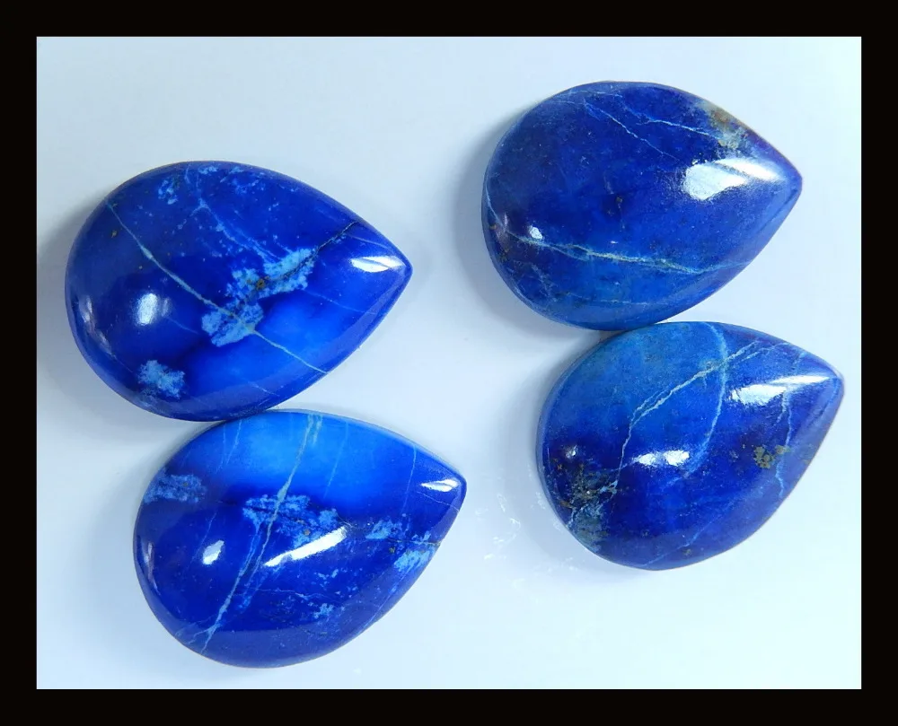 Натуральный камень 4 шт. модные ювелирные изделия в форме груши Lapis Lazuli Кабошоны