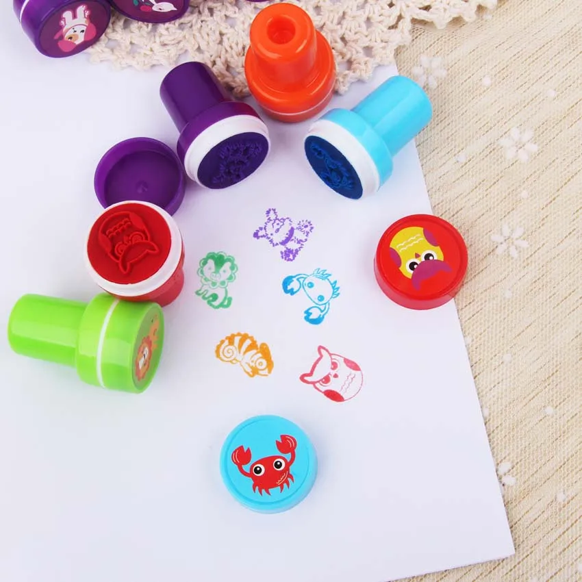 26 шт./лот дети мультфильм животных Печать детей пользовательские пластиковые