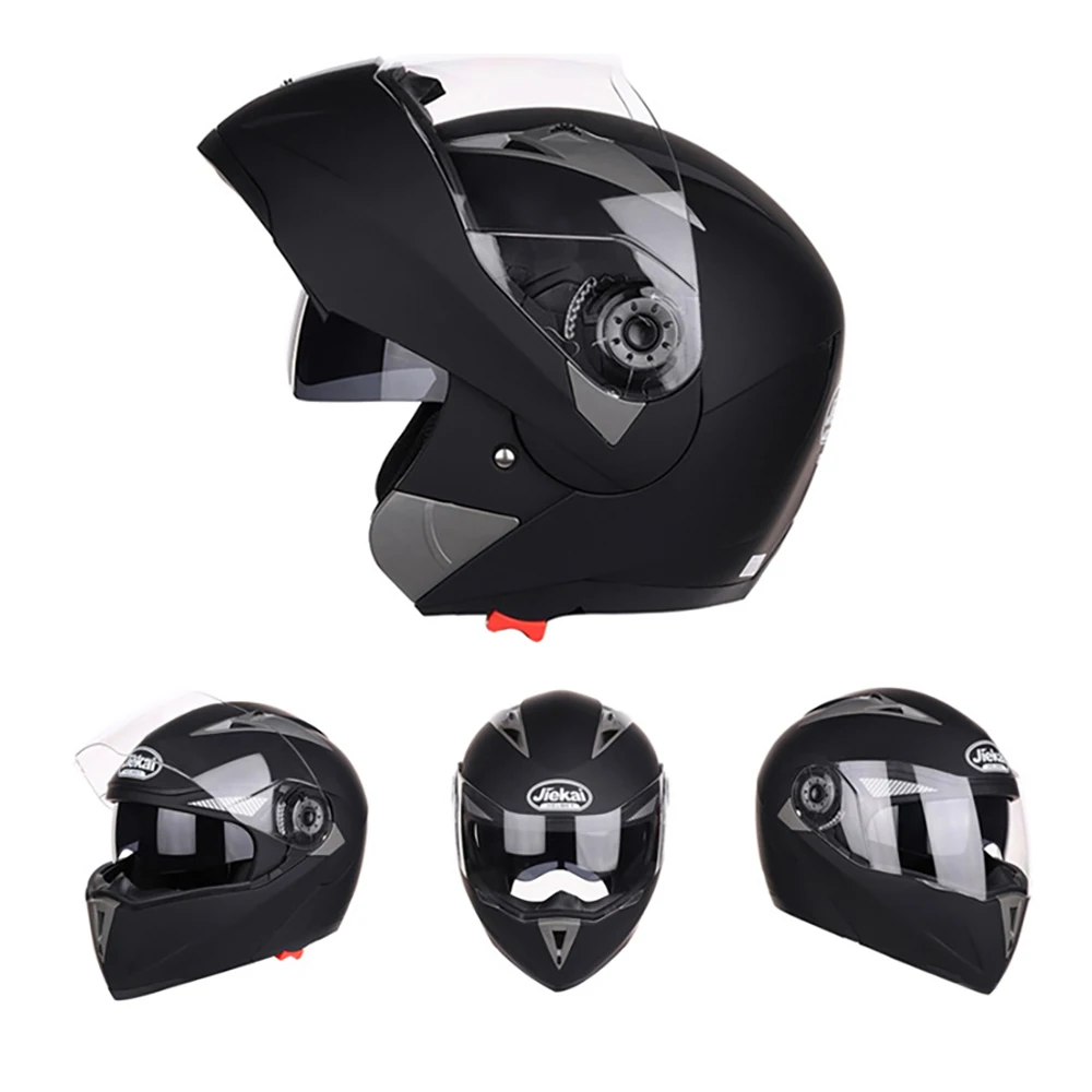Мотоцикл JIEKAI мотоциклетных шлемов мотого Casco Capacete кожаный чехол из искусственной кожи(шлем с Двойная Линза