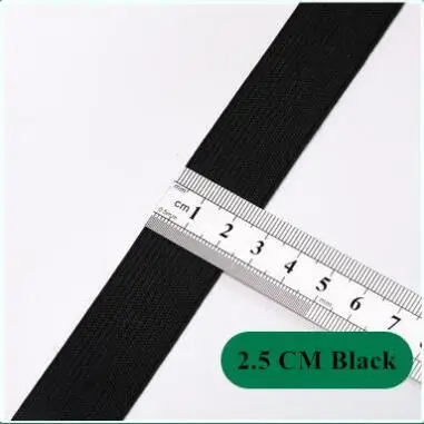 Black 2.5 cm 5 метров 1-6 см ширина белый/черный нейлон тесьма самые высокие эластичные ленты для шитья одежды Нижнее белье Одежда Аксессуары - Цвет: Black 2.5 cm