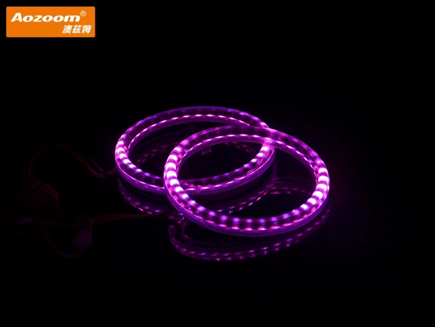 Aozoom хит продаж 3 дюйма светодиодный цветной глаза ангела 80 мм автомобильные фары